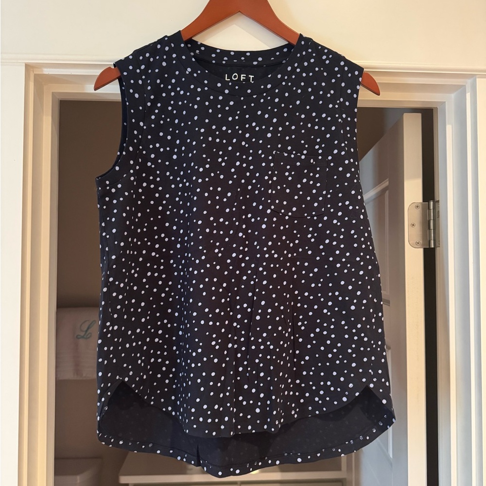 Loft Cotton Polka Dot Tank